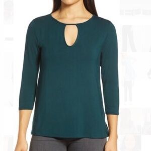 Loveappella Women's 3/4 Sleeve Keyhole Top XL